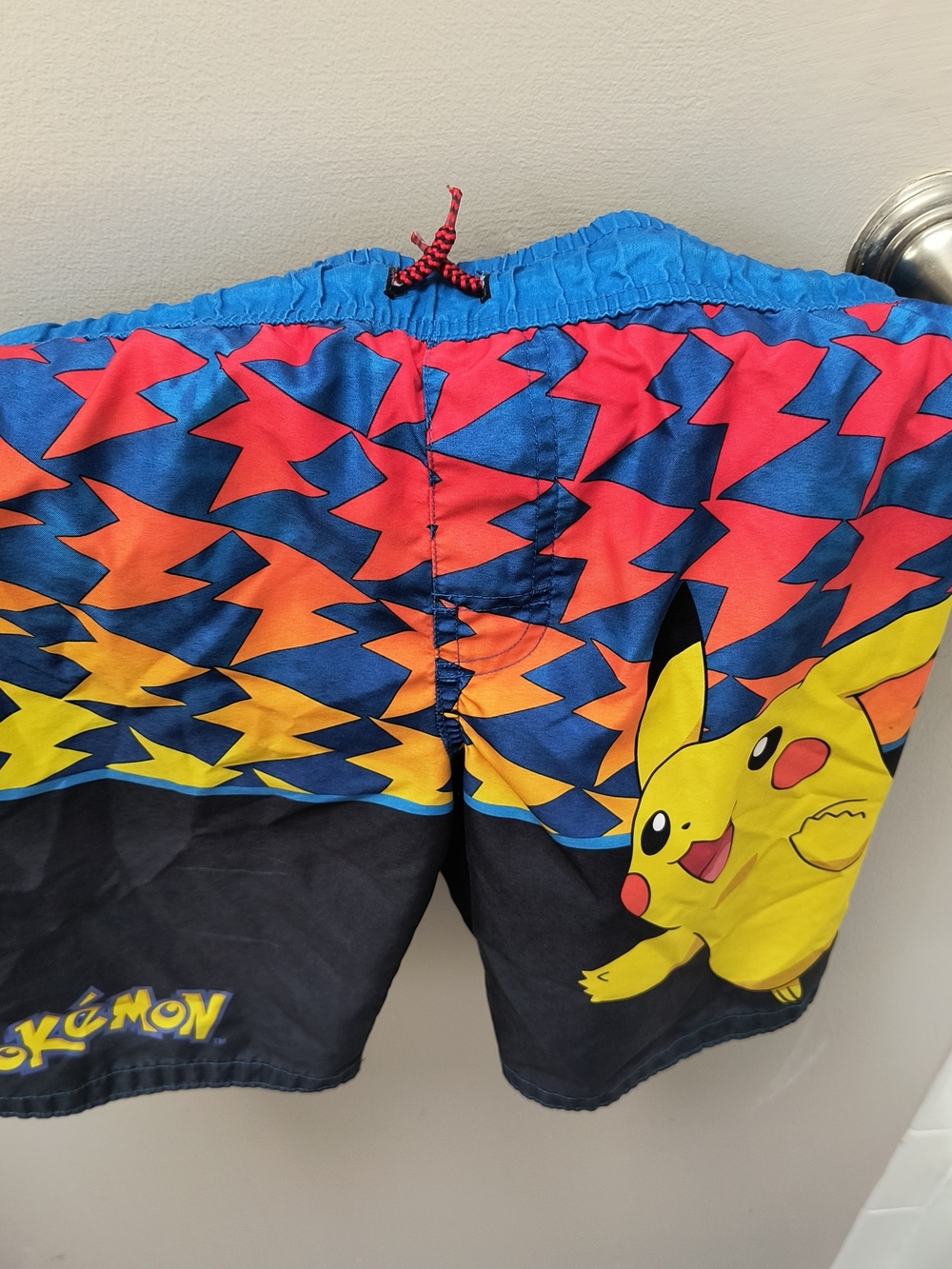 Pokemon Boys Pikachu Swim Trunks - Blue, Yellow, Red, Orange, Black